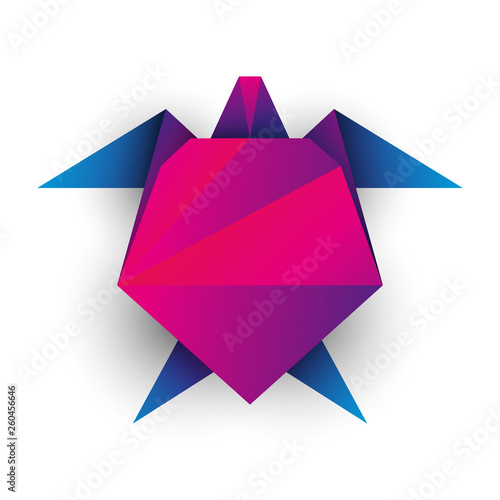 Zółw origami. Logo wektor