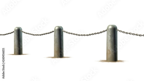 Canvas Print chains blockade - isolated on a white background