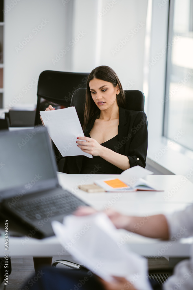 Businesswoman working at the office. Manager in the meeting, Businesswoman working at the office. Manager in the meeting,