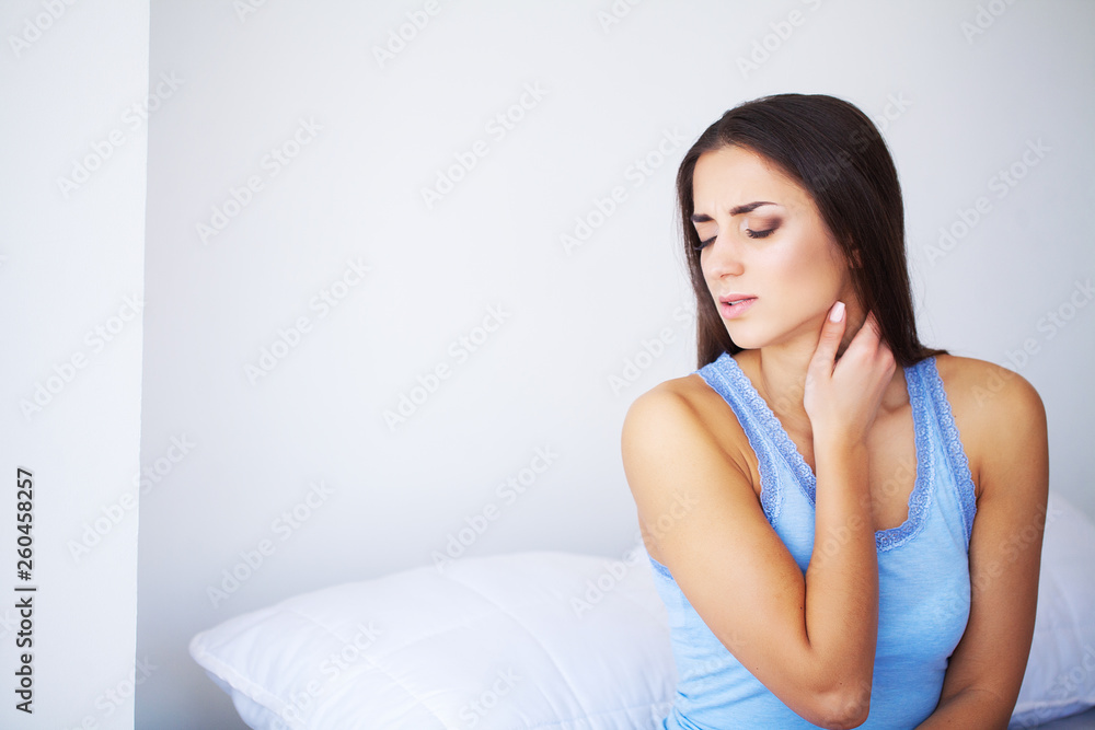Beautiful Woman Feeling Sick, Having Headache, Painful Body Pain Beautiful Woman Feeling Sick, Having Headache, Painful Body Pain