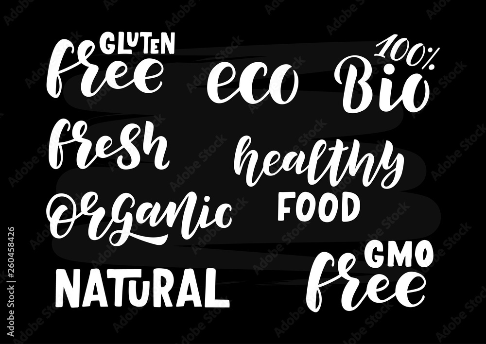 Obraz premium Eco hand drawn lettering set