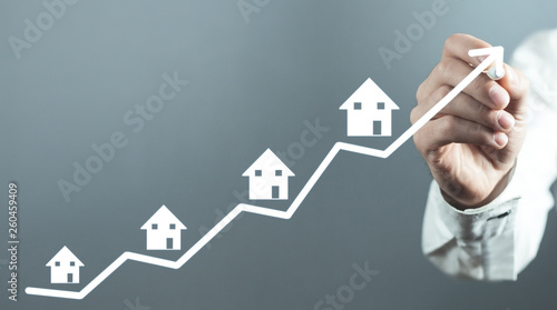 Real Estate Graph. House market growth