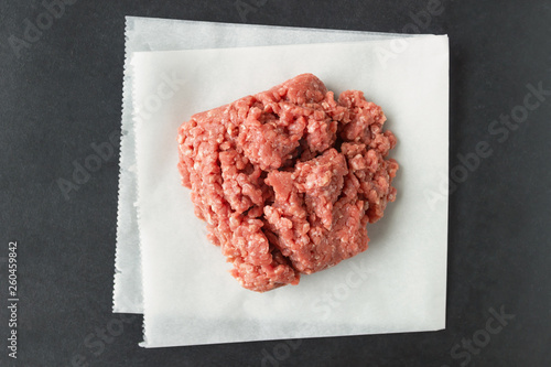 Raw minced meat for cooking cutlets, hamburgers, meatballs. Concept- cooking, recipes, delicious dishes.
