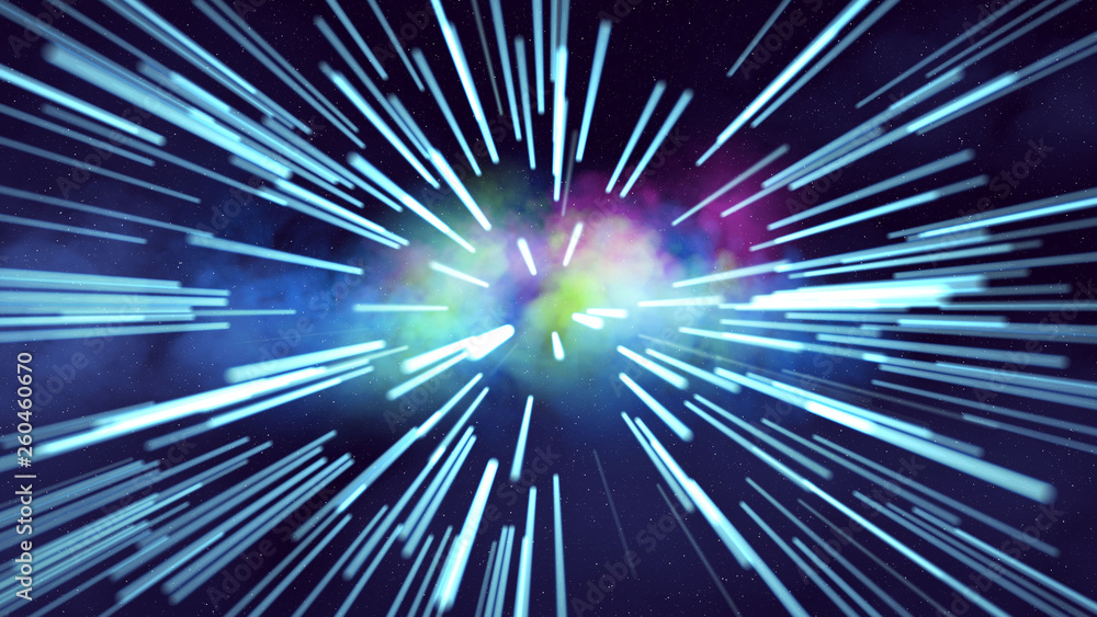 Obraz premium fast lightning in space sidereal