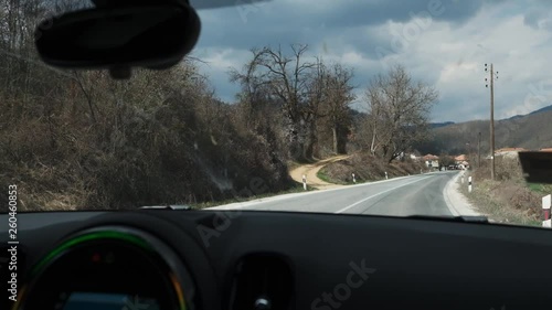 Driving mini cooper on the road