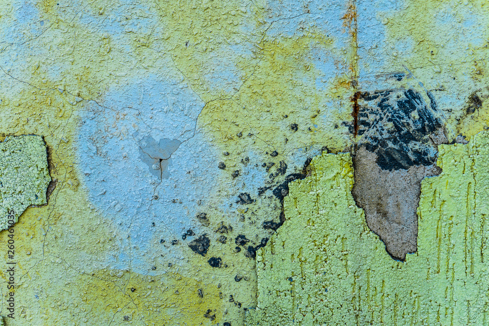 dampness wall texture background, old concrete surface detail, peeling paint cement surface, dirty concrete structure, close up abandoned building grunge texture