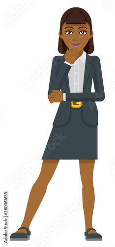 An Asian business woman thi...