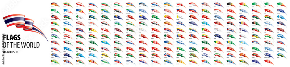 National flags of the countries. Vector illustration on white background National flags of the countries. Vector illustration on white background