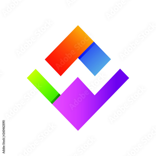 Free Download Letter W Geometric Logo Vector - GFXLoad