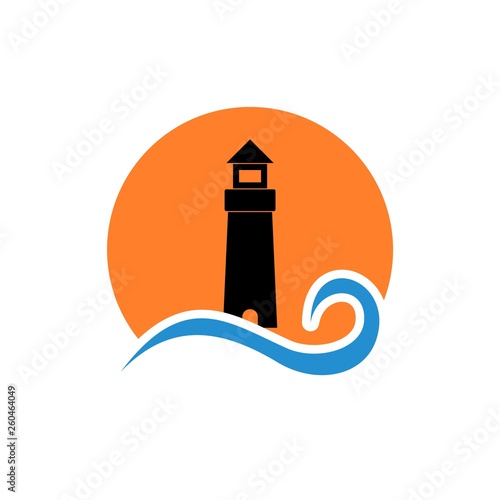 Sea lighthouse icon or logo