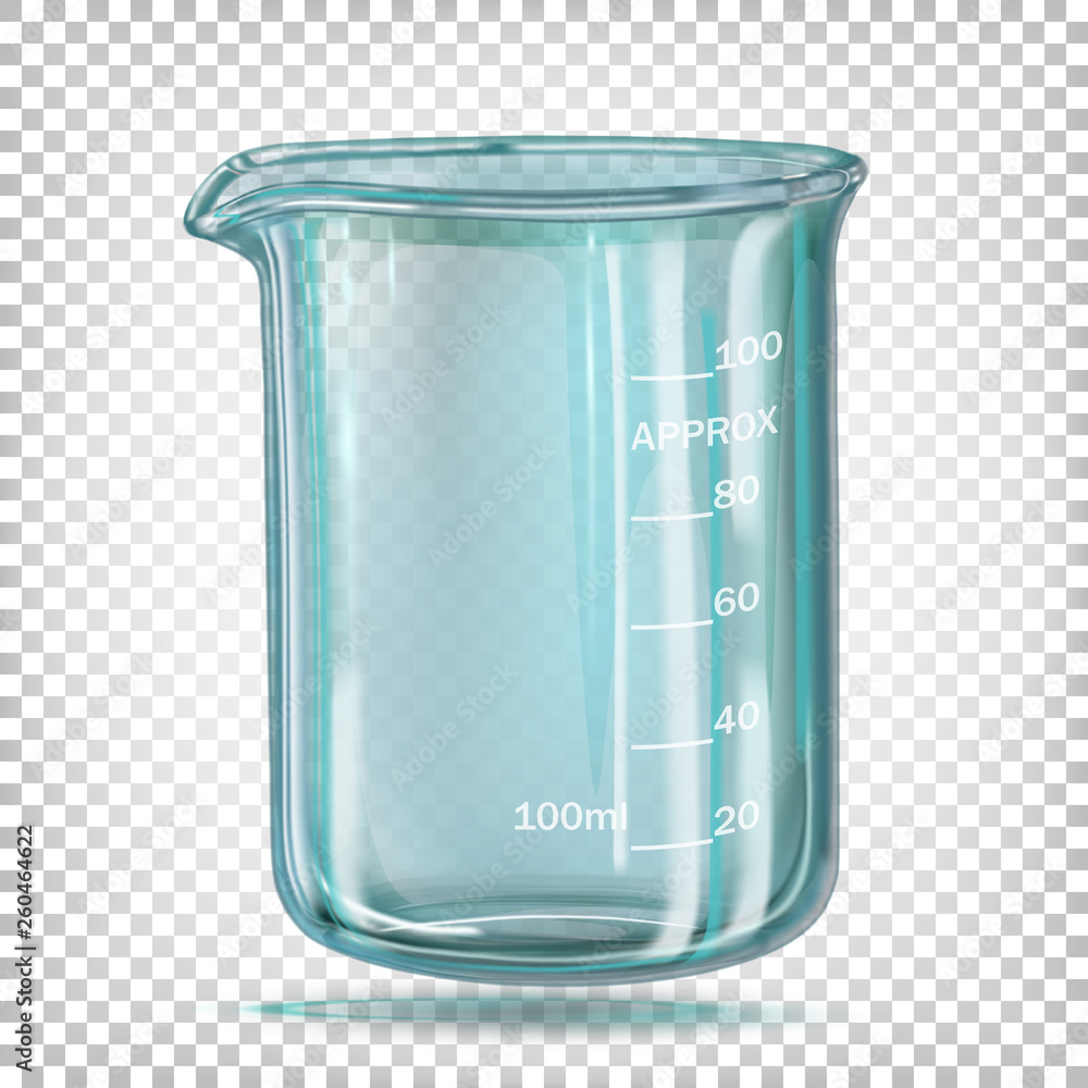 Fotografie Сhemical beaker with measured divisions