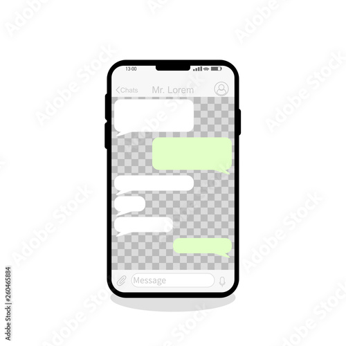 mobile phone social networks chating empty background