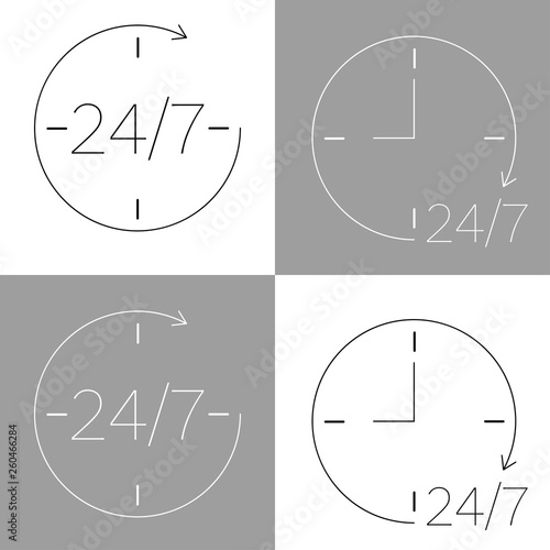 twenty four seven icon black and white