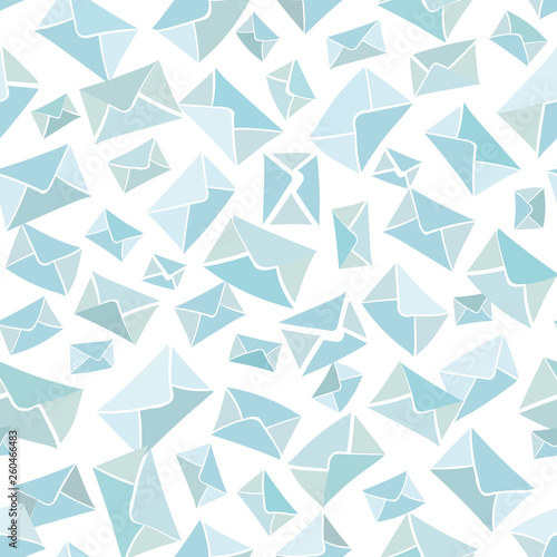 White pattern with blue envelope.