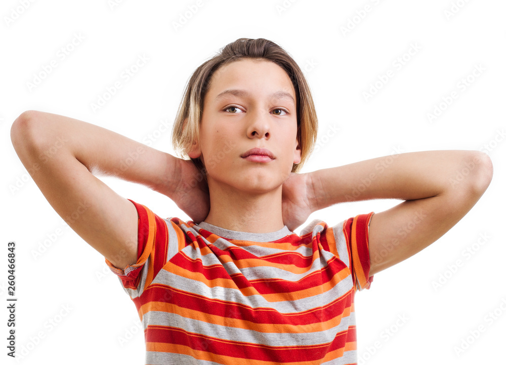 teen guy on white background posing teen guy on white background posing