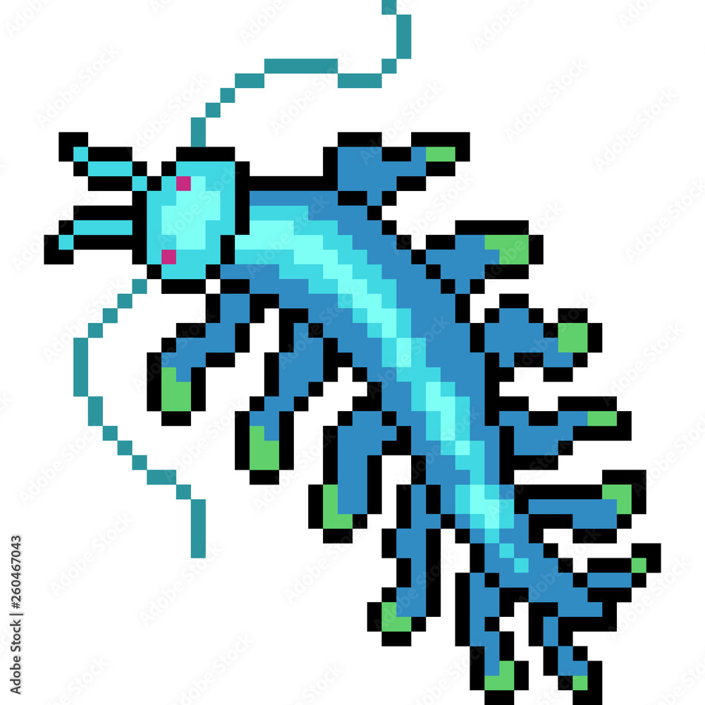 vector pixel art plankton deep sea vector pixel art plankton deep sea