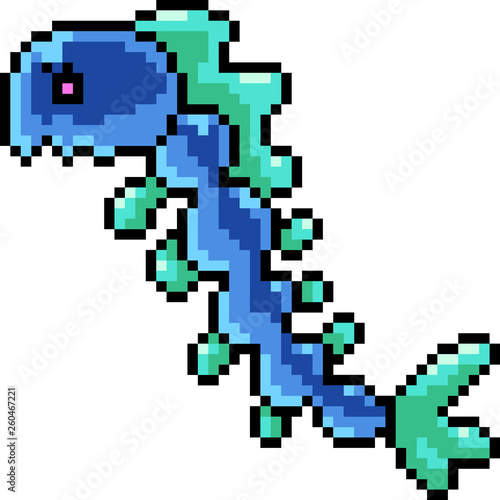vector pixel art plankton deep sea