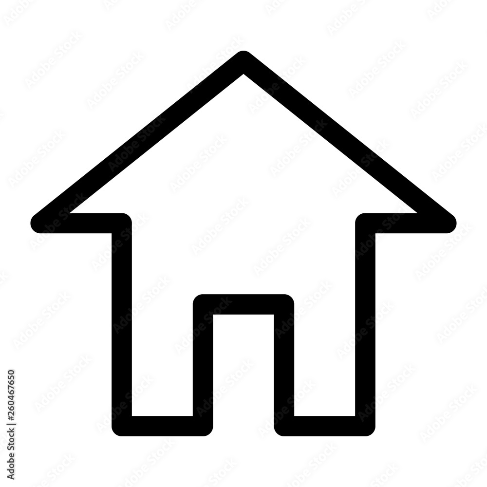 Home sign. Symbol of house. Outline modern design element. Simple black flat vector icon with rounded corners Home sign. Symbol of house. Outline modern design element. Simple black flat vector icon with rounded corners