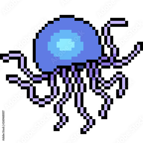 vector pixel art plankton deep sea