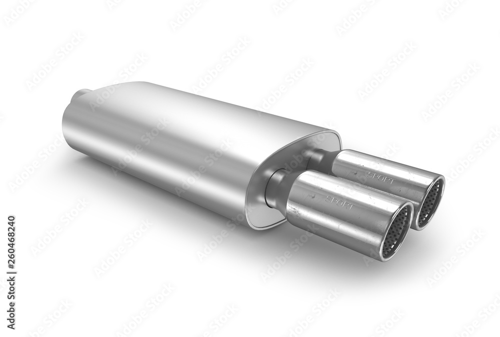car muffler sport stile 3d illustration car muffler sport stile 3d illustration