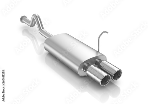 Foto car muffler sport stile 3d illustration