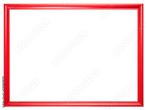 Red picture frame, isolated on white.