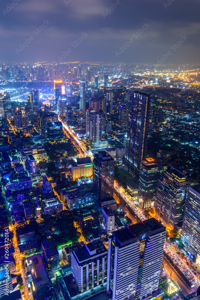 Fototapeta premium high view of city in night time