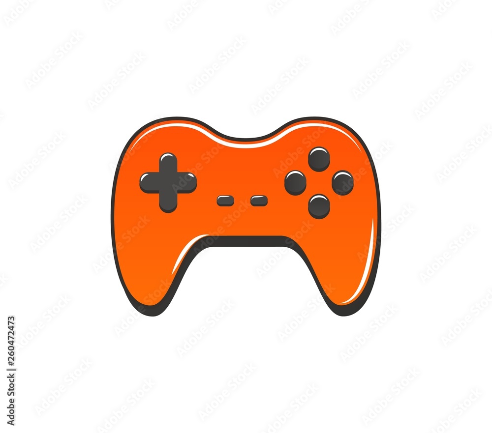Gamepad vector icon. Red joystick on white background. Pop art style Gamepad vector icon. Red joystick on white background. Pop art style
