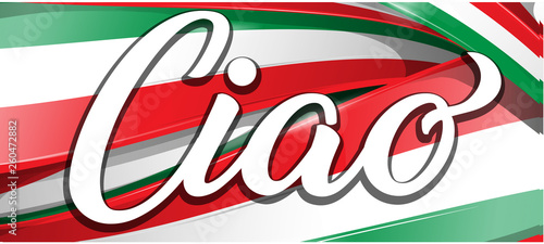 Ciao" - both hello and bye in Italian with flag