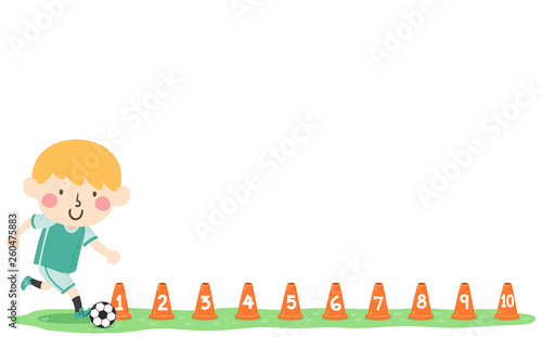 Kid Boy Football Training Cones Numbers