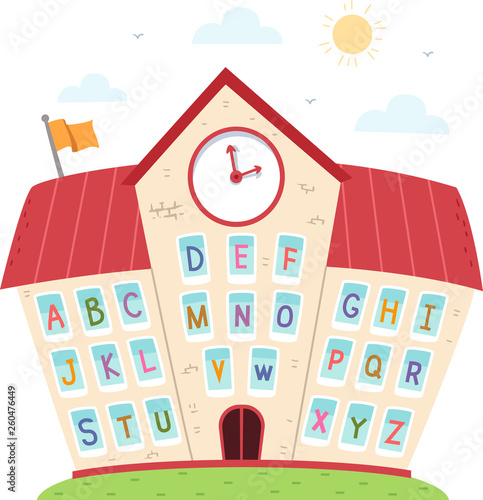School Windows Alphabet Ill...