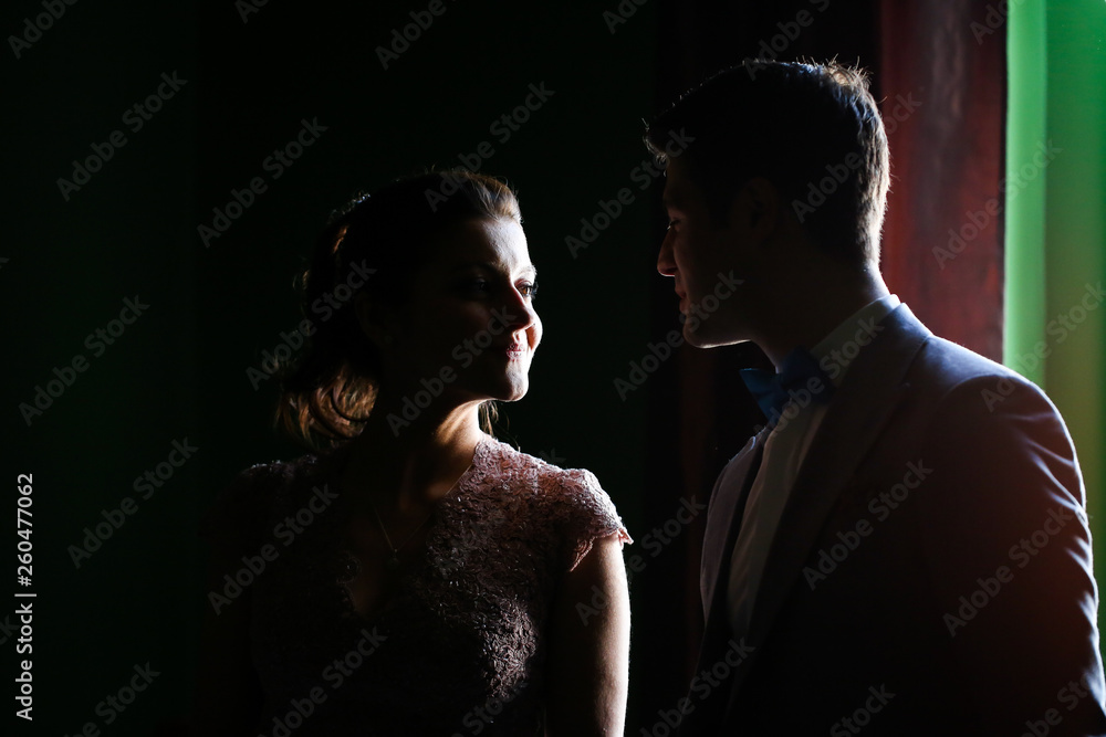 Beautiful couple posing indoor Beautiful couple posing indoor