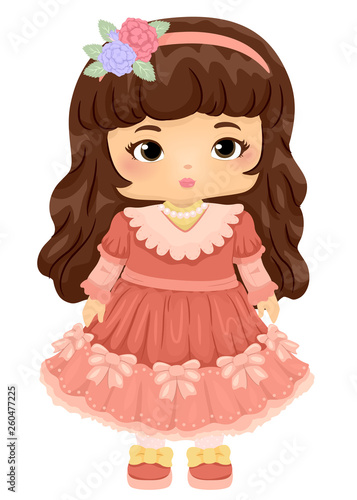 Kid Girl Doll Victorian Illustration
