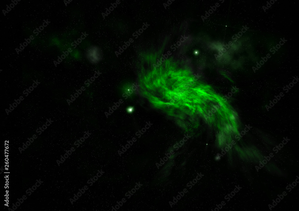 Star field in space and a nebulae. 3D rendering Star field in space and a nebulae. 3D rendering