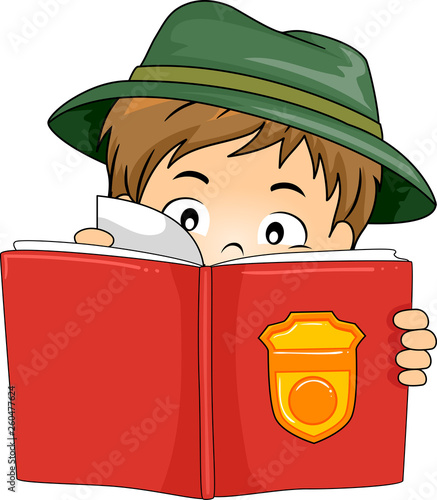 Kid Boy Ranger Read Activity Book Illustration