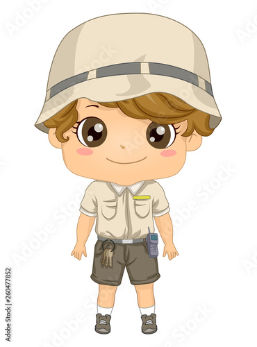 Kid Boy Zoo Keeper Illustration
