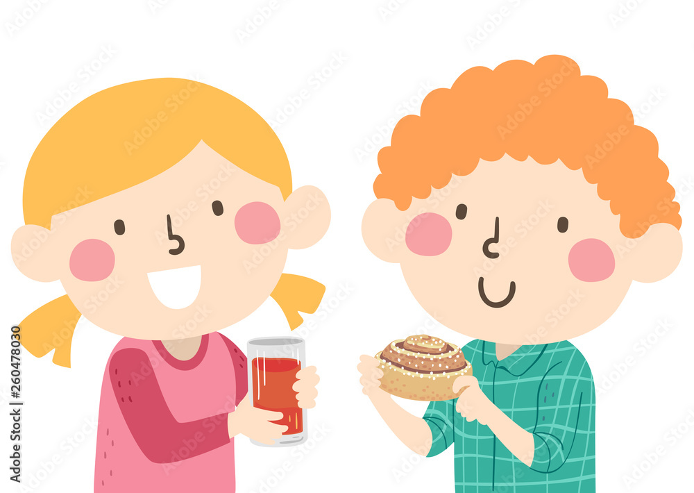 Kids Sweden Fika Soft Cinnamon Bun Illustration Kids Sweden Fika Soft Cinnamon Bun Illustration