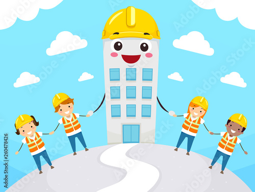 Stickman Kids Mascot Buildi...