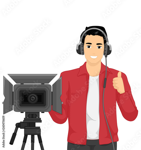 Man Camera Man Ok Illustration