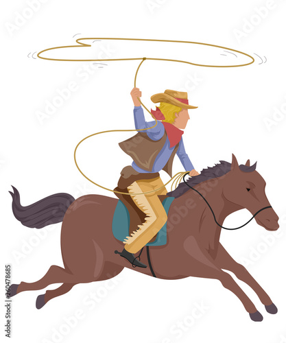 Man Cowboy Horse Lasso Rope...