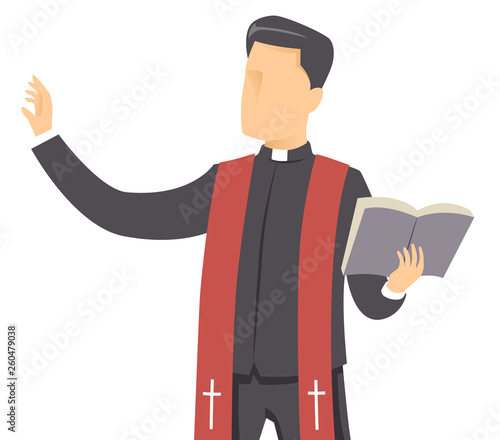 Man Priest Bible Preach Illustration