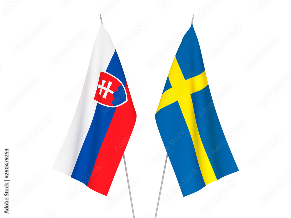 Sweden and Slovakia flags