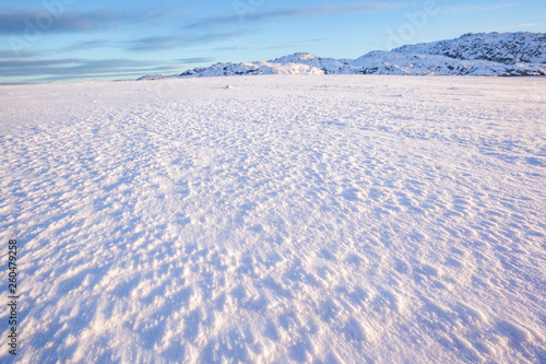 Snow desert. Kola Peninsula landscape