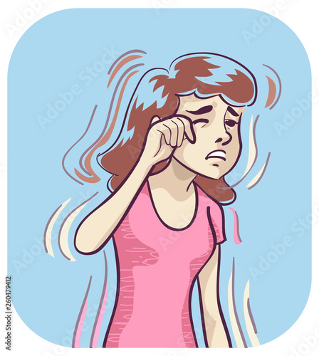 Girl Blurred Vision Illustration
