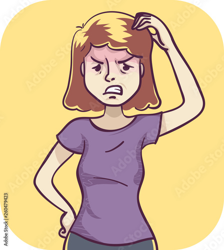 Girl Confusion And Irritability Illustration
