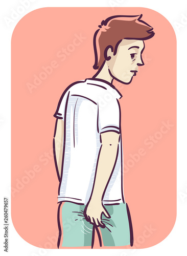 Man Ass Itchy Illustration