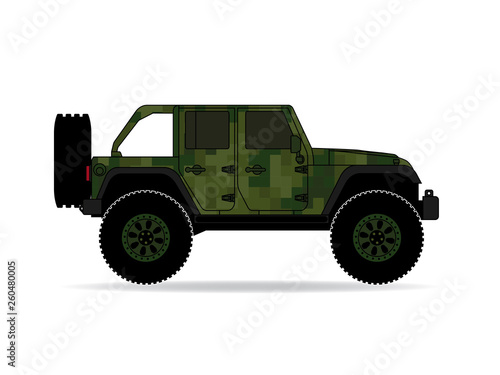 Jeep Camouflage Pixel Grün © Guido