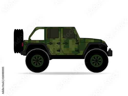 Jeep Camouflage Pixel Gr  n