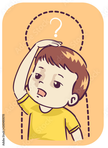 Kid Boy Stalled Growth Development Illustration