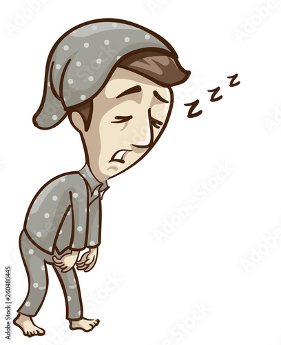 Man Low Blood Sleep Walk Illustration